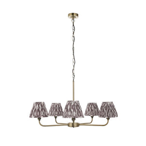 Lille & Ikat 16cm 5lt Pendant Antique brass plate & pearl grey fabric