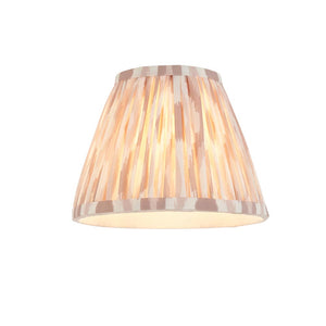 Lille & Ikat 16cm 2lt Linear Pendant Matt black & neutral print fabric