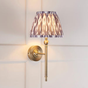 Lille & Ikat 20cm Wall Antique brass plate & pearl grey fabric