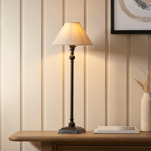 Lille Table 22cm Shade Matt black & natural linen