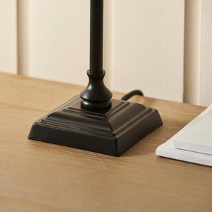 Lille Table 22cm Shade Matt black & natural linen