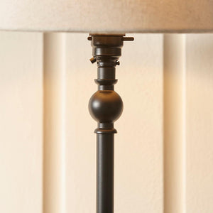 Lille Table 22cm Shade Matt black & natural linen