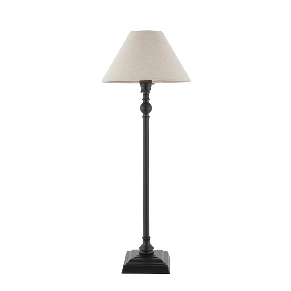 Lille Table 22cm Shade Matt black & natural linen