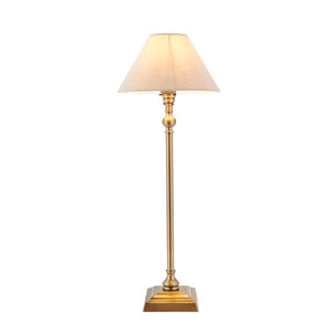 Lille Table 22cm Shade Antique brass plate & natural linen