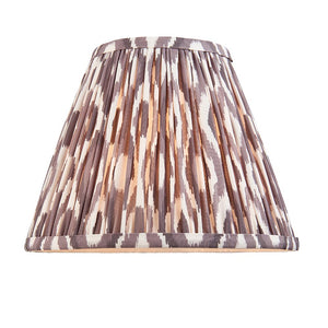 Lille & Ikat 25cm Table Antique brass plate & pearl grey fabric