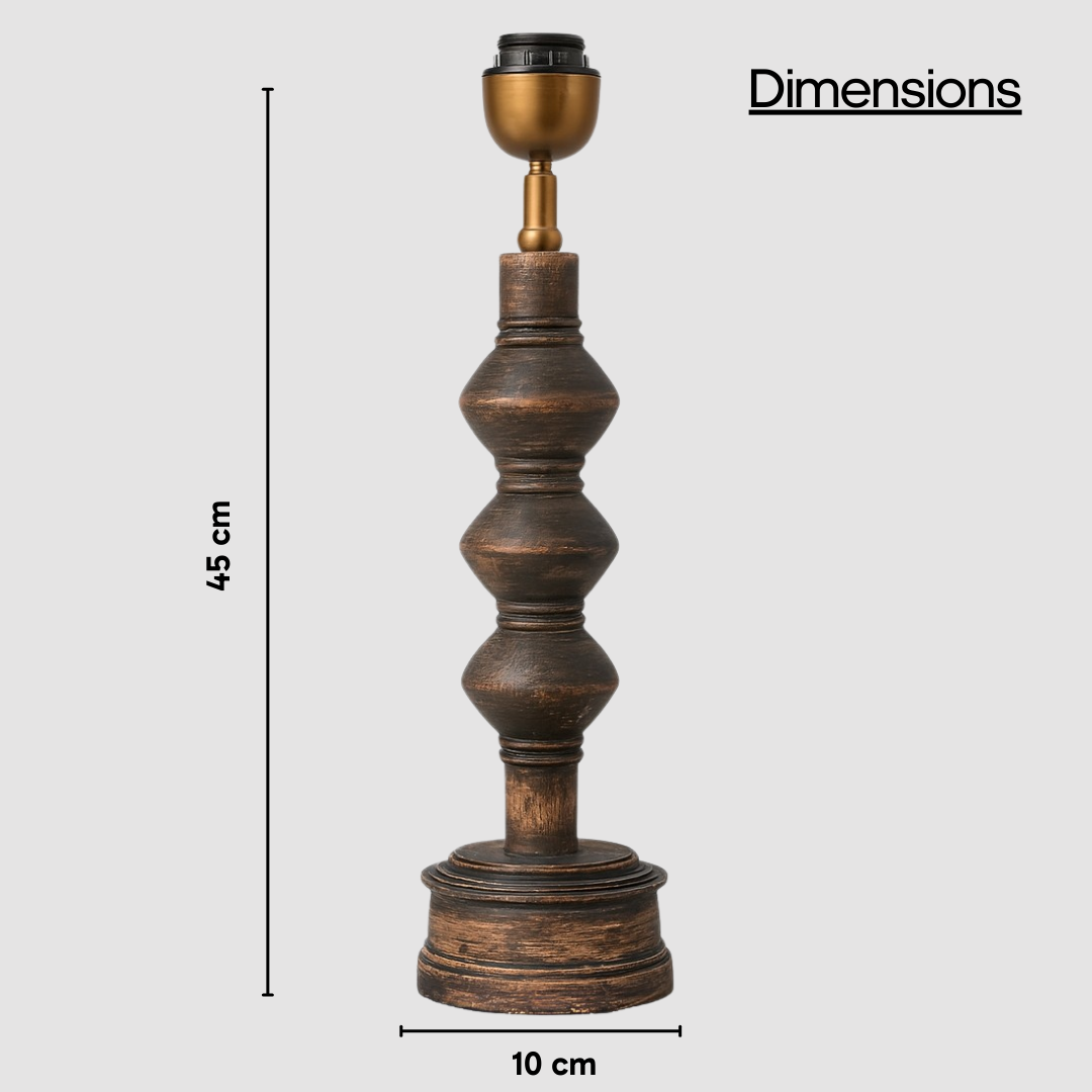 AARTIN JUNO TABLE LAMP IN WOOD WITH DARK NATURAL WOOD FINISH (BASE ONLY)
