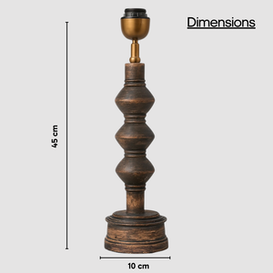 AARTIN JUNO TABLE LAMP IN WOOD WITH DARK NATURAL WOOD FINISH (BASE ONLY)