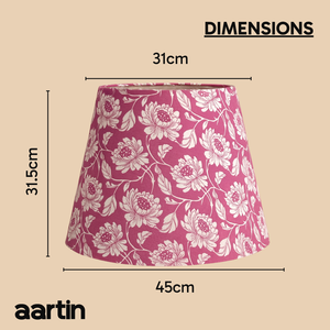 AARTIN 45 CM PEONY PETALS STRAIGHT EMPIRE ROLLED LAMPSHADE IN COTTON