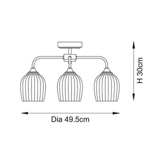 Ashcroft Ribbed 3lt Semi Flush