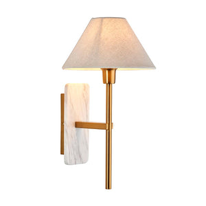 Faro Wall White volakas marble & vintage brass with natural linen