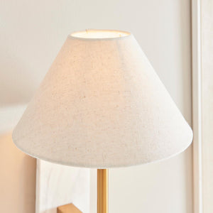 Faro Wall White volakas marble & vintage brass with natural linen