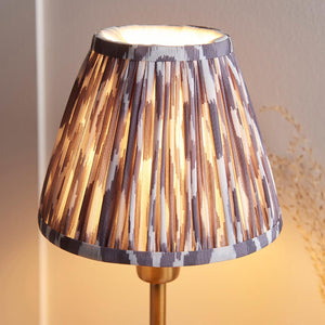 Rise & Ikat 16cm Table Vintage brass finish & pearl grey fabric