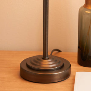 Rise & Zigzag 16cm Table Antique bronze plate & cotswold green fabric