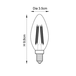 E14 LED Filament Candle Non-dimmable
