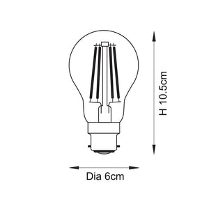 B22 LED Filament GLS  Non-dimmable