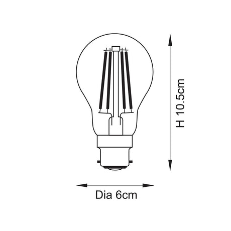 B22 LED Filament GLS  Non-dimmable