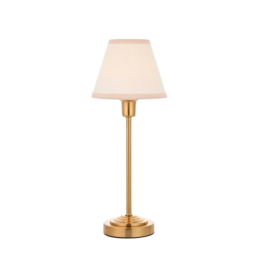 Rise & Ivy 16cm Table Vintage brass finish & vintage white fabric