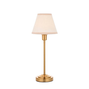 Rise & Ivy 16cm Table Vintage brass finish & vintage white fabric