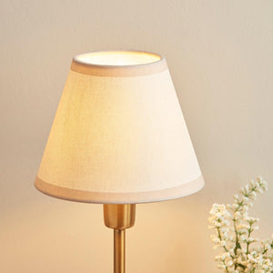 Rise & Ivy 16cm Table Vintage brass finish & vintage white fabric