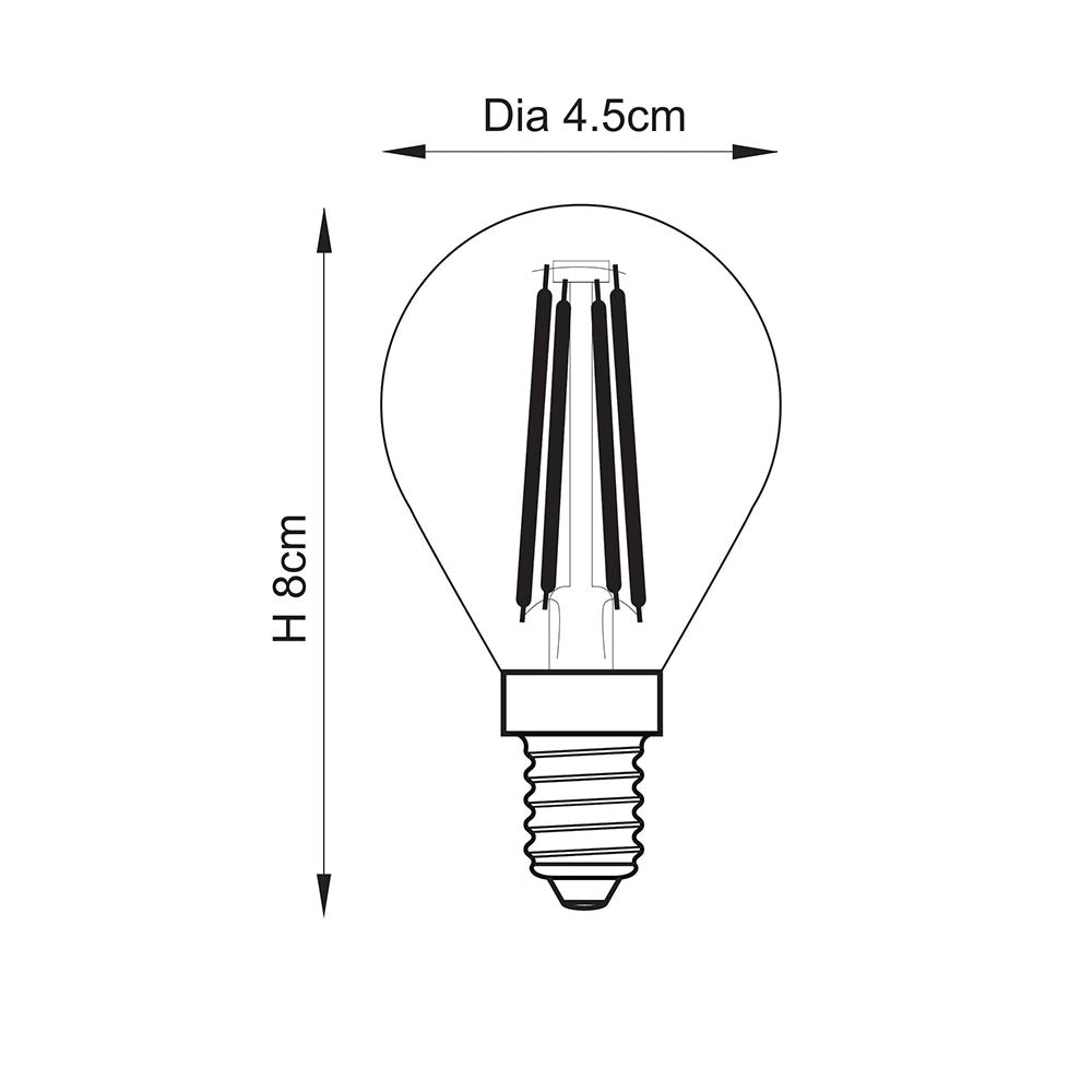 White Filament E14 LED Golf Non-dimmable