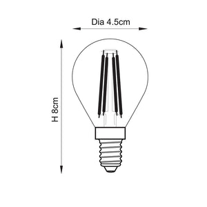 White Filament E14 LED Golf Non-dimmable