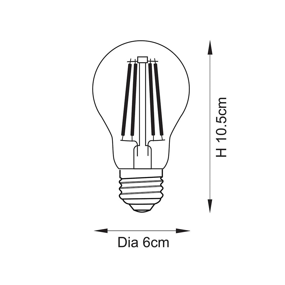 White Filament E27 LED GLS Non-dimmable