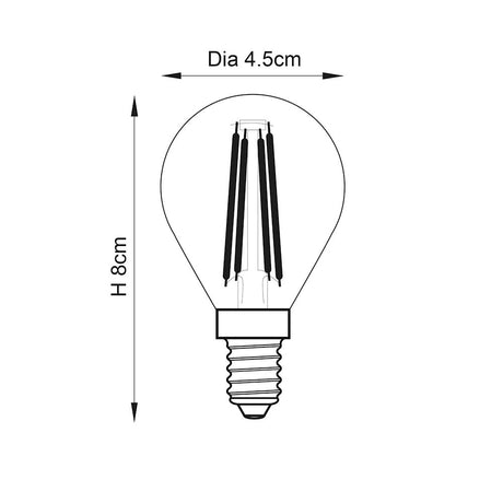 E14 LED Filament Golf - 3 pack