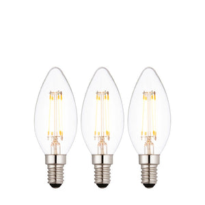 E14 LED Filament Candle - 3 pack