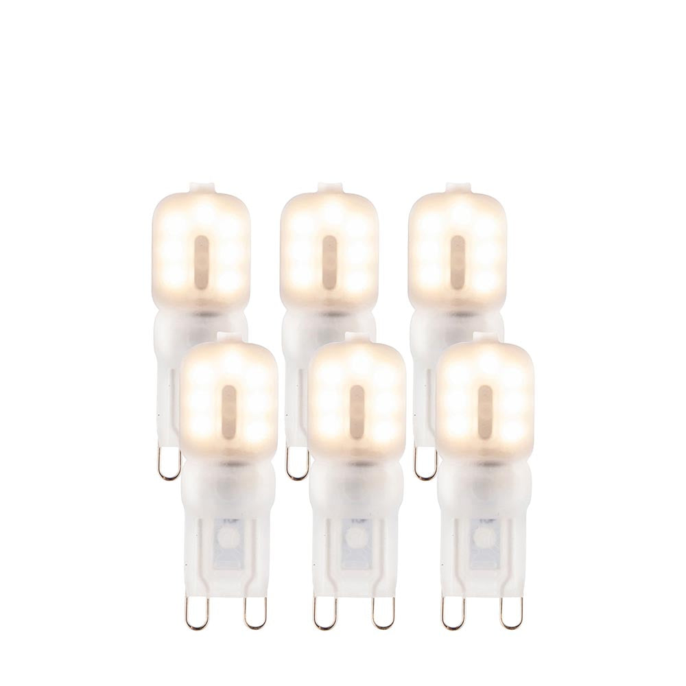 G9 LED Frosted SMD - 6 pack  Frosted pc & bright nickel plate