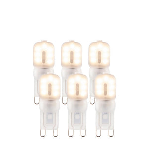 G9 LED Frosted SMD - 6 pack  Frosted pc & bright nickel plate