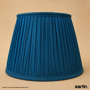 AARTIN STRAIGHT EMPIRE GATHERED LAMPSHADE IN BLUE SILK