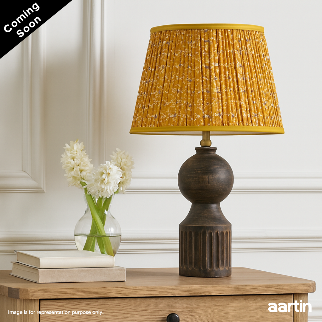 AARTIN TESSA TABLE LAMP IN WOOD WITH DARK NATURAL WOOD FINISH (BASE ONLY)