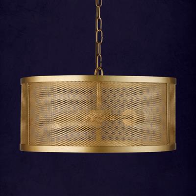 Searchlight Fishnet 3Lt Drum Pendant Matt Gold