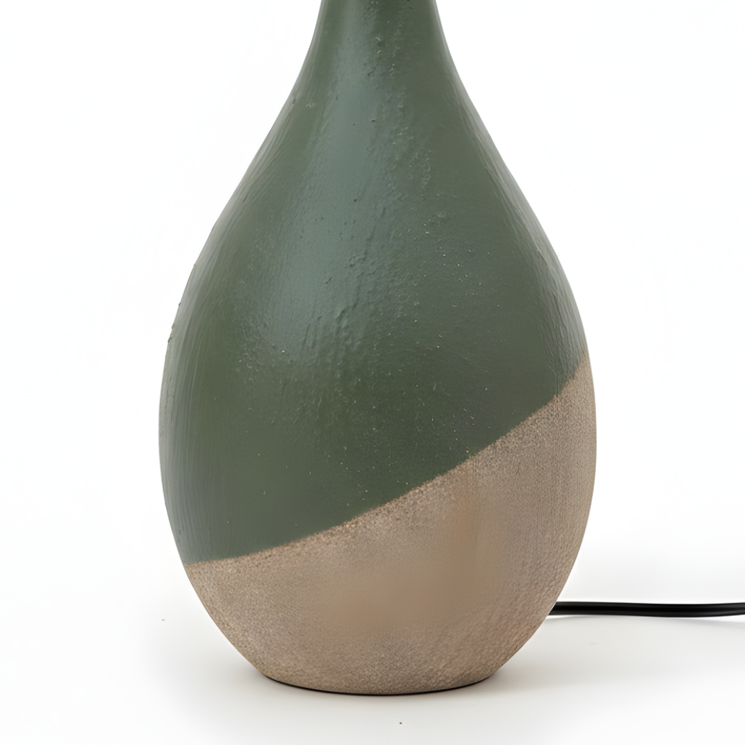 AARTIN Iris Ceramic Table Lamp - Green & Beige ( Base Only )