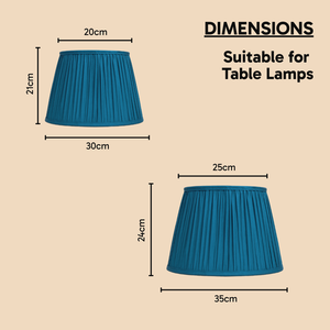 AARTIN STRAIGHT EMPIRE GATHERED LAMPSHADE IN BLUE SILK