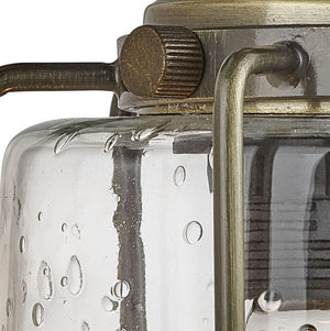 Searchlight Pipes 1Lt Wall Light - Antique Brass With Seeded Glass