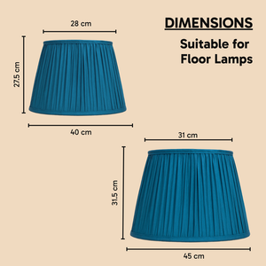 AARTIN STRAIGHT EMPIRE GATHERED LAMPSHADE IN BLUE SILK