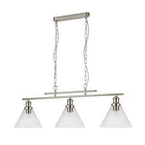 Searchlight Pyramid 3Lt Pendant Ab| Clear Glass Shade - Comet Lighting