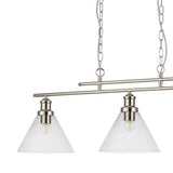 Searchlight Pyramid 3Lt Pendant Ab| Clear Glass Shade - Comet Lighting