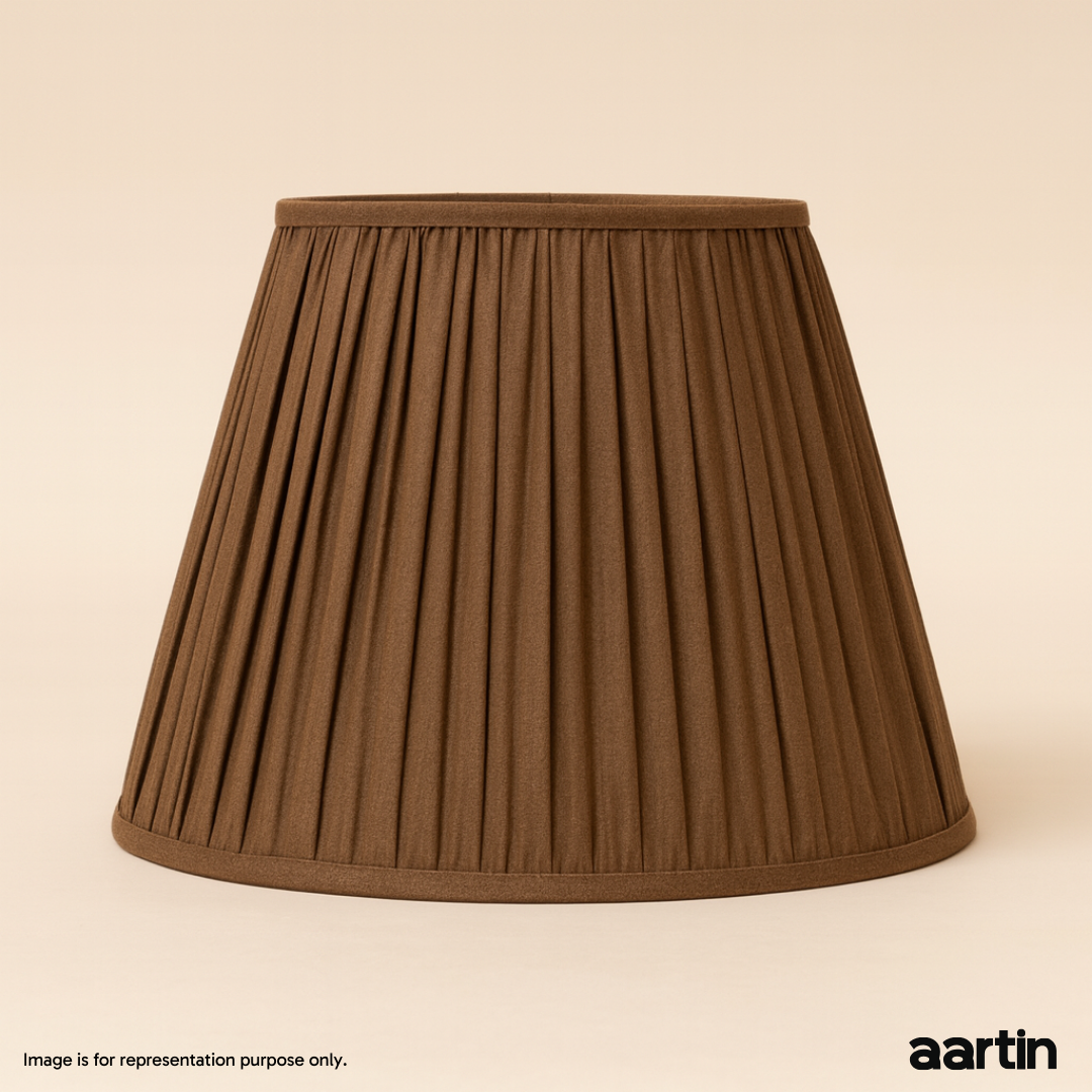 AARTIN STRAIGHT EMPIRE GATHERED LAMPSHADE IN TAUPE SILK