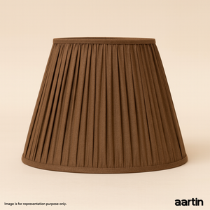 AARTIN STRAIGHT EMPIRE GATHERED LAMPSHADE IN TAUPE SILK