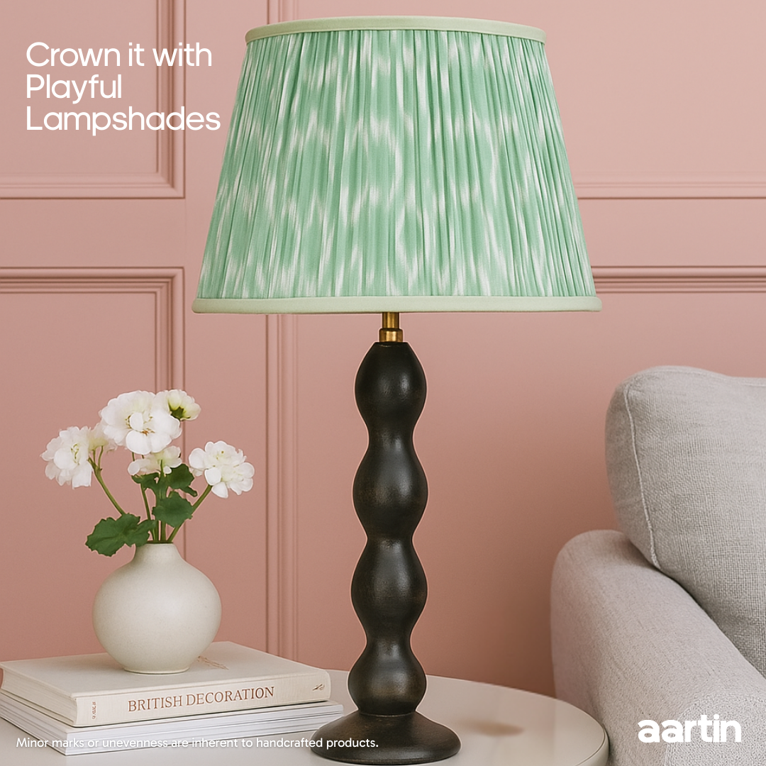 AARTIN RIPPLE TABLE LAMP IN WOOD WITH EBONY FINISH (BASE ONLY)