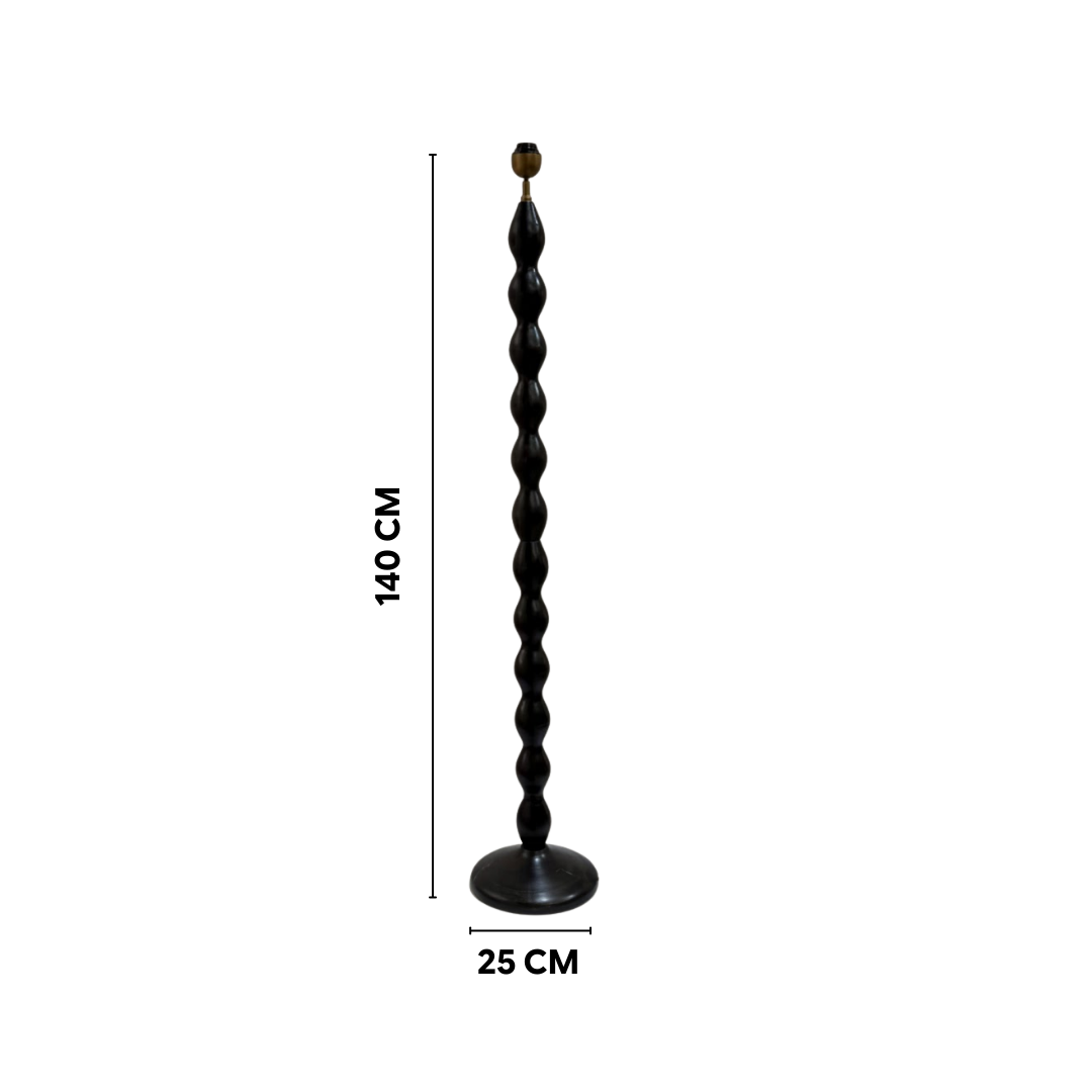 AARTIN Ripple Wood Floor Lamp - Ebony Finish (Base Only)