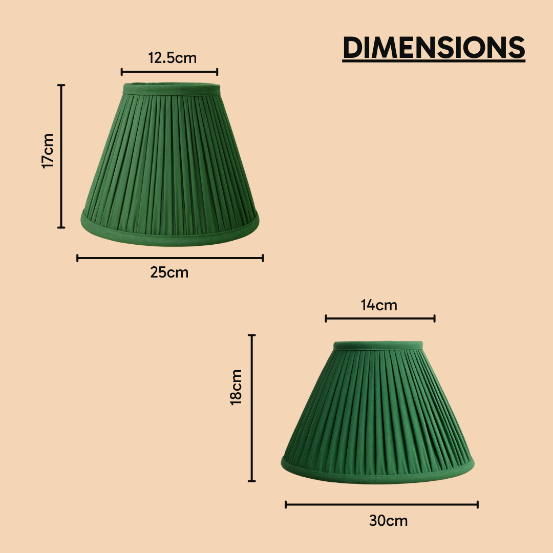 AARTIN EMPIRE GATHERED LAMPSHADE IN GREEN SILK