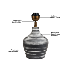 AARTIN Eden Ceramic Table Lamp - Black & White ( Base Only )