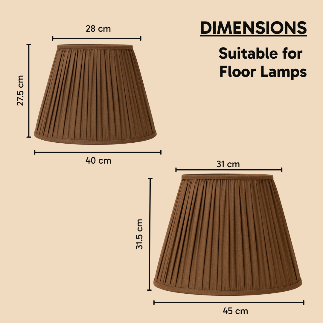 AARTIN STRAIGHT EMPIRE GATHERED LAMPSHADE IN TAUPE SILK