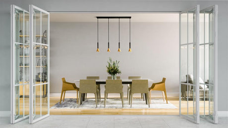 Signal 4Lt Bar Pendant - Black & Gold Metal - Comet Lighting