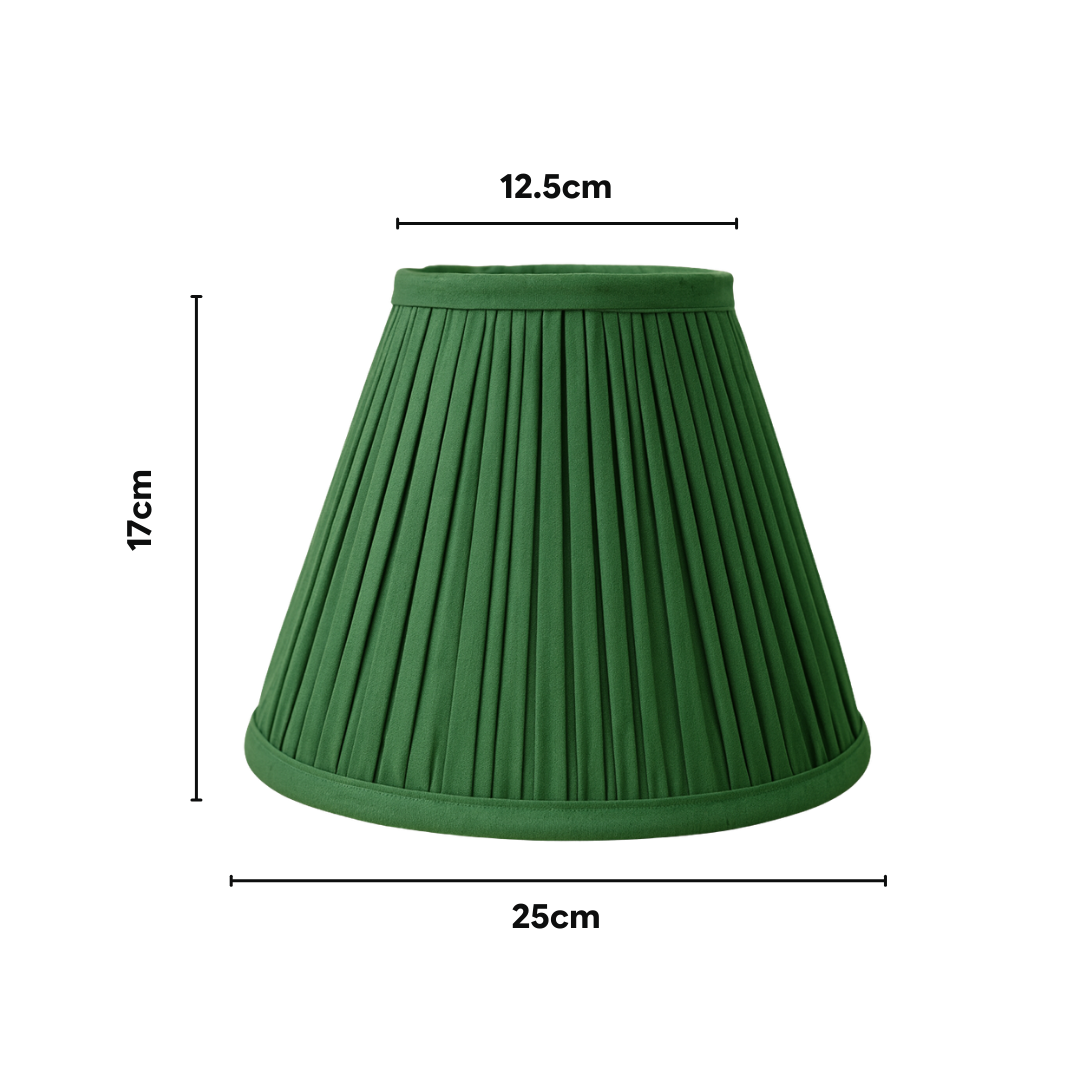 AARTIN Iris Ceramic Table Lamp With Green Silk Lampshade