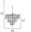 Searchlight Empire Chrome 5 Light Chandelier Crystal Drops