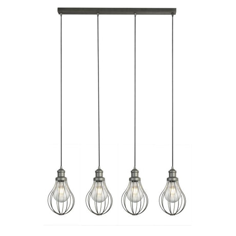 Searchlight Balloon Cage 4Lt Pendant, Pewter